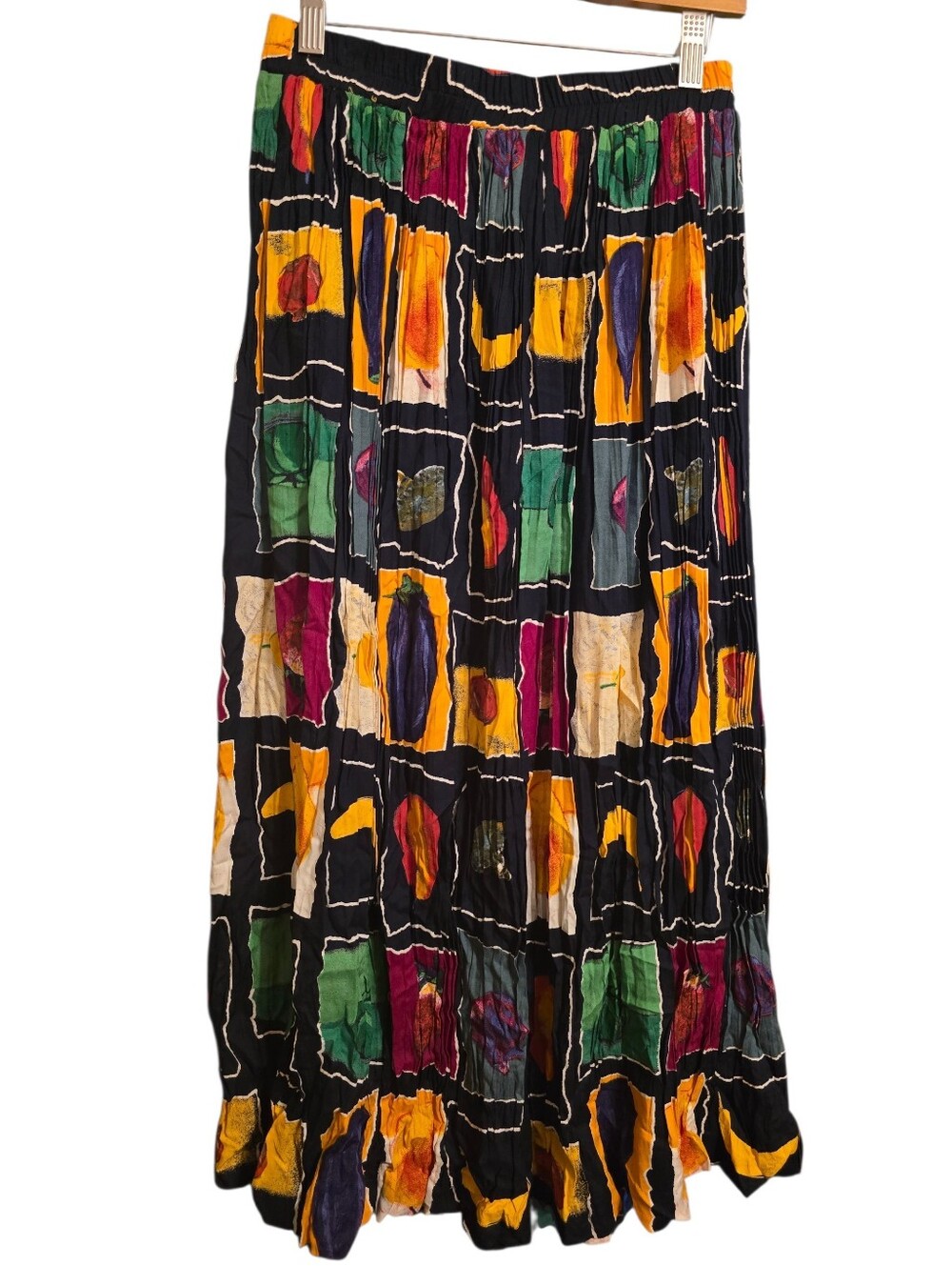 Vintage | Fruit & Veggie Theme Midi Skirt